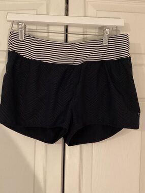 MPG Navy Athletic Shorts with Striped Waistband